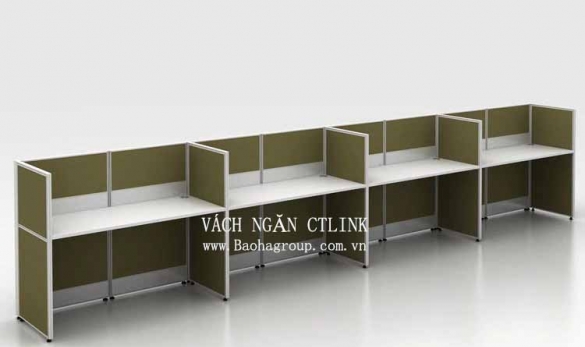 Vách ngăn bàn làm việc bọc nỉ 04 nhân viên